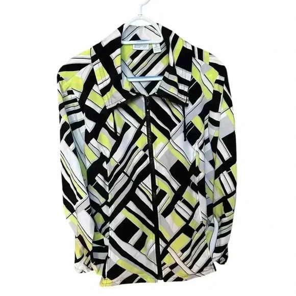 Zenergy Chico's Jacket Lightweight Zip Front Geometric Size 3 (XL) Colorful - Picture 1 of 5